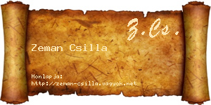 Zeman Csilla névjegykártya